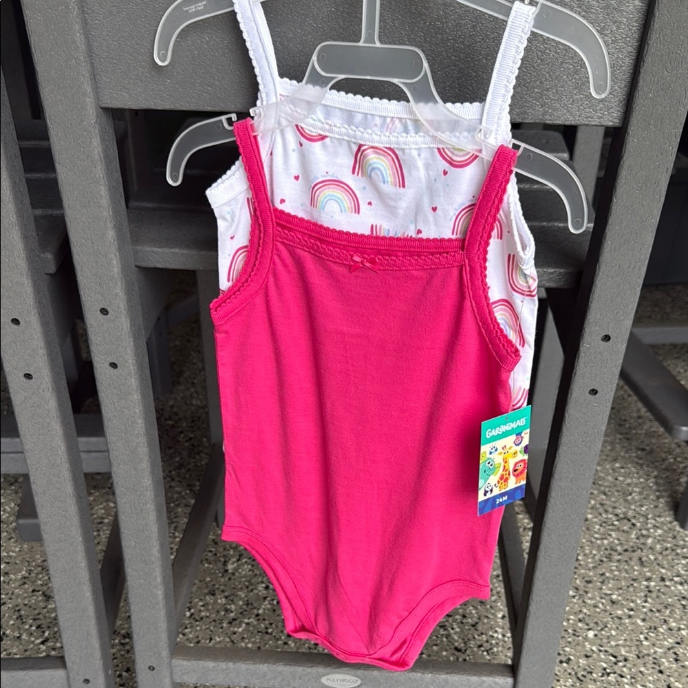Garanimals Pink and White Rainbow Bodysuits Onesies